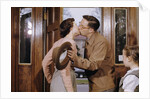 Husband and Wife Kissing Goodbye by Anonymous