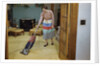 Woman Vacuuming Living Room by Anonymous