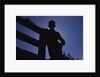 Silhouette of Boy Leaning Against Fence by Anonymous