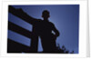 Silhouette of Boy Leaning Against Fence by Anonymous