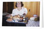 Girl Carrying Tray of Barbecue Items by Anonymous