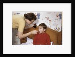 Mother Giving Her Son Medicine by Anonymous