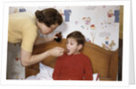 Mother Giving Her Son Medicine by Anonymous