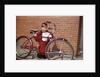Boy Cleaning His Bike by Anonymous