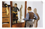 Boy Trying on Cowboy Duds by Anonymous