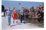 Children Walking Along Gravel Road by Anonymous