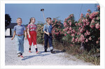 Children Walking Along Gravel Road by Anonymous