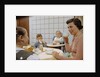 Mother and Daughter Conversing at Dinner Table by Anonymous