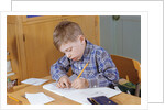 Boy Working on His Schoolwork by Anonymous
