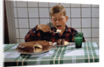Boy Eating a Slice of Cake by Anonymous