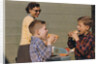 Boys Eating Hot Dogs by Corbis