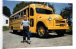 School Bus Dropping off Child at Home by Anonymous