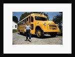 School Bus Dropping off Child at Home by Anonymous