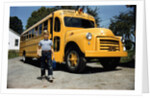 School Bus Dropping off Child at Home by Anonymous