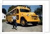 School Bus Dropping off Child at Home by Anonymous