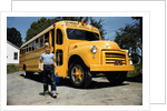 School Bus Dropping off Child at Home by Anonymous