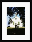 Boy and Girl Waiting near Schoolhouse by Anonymous