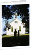 Boy and Girl Waiting near Schoolhouse by Anonymous