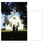 Boy and Girl Waiting near Schoolhouse by Anonymous