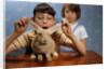 Annoying Brother Playing With His Sister's Pet Rabbit by Anonymous