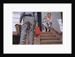 Boy Carring Lunchbox and Bag for School by Anonymous