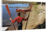 Boy Holding Oars by Anonymous