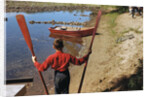 Boy Holding Oars by Anonymous