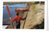 Boy Holding Oars by Anonymous