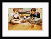 Boy and Girl Playing with Tinkertoys by Anonymous