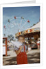 Boy Eating Cotton Candy at Fair by Anonymous