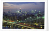 Manhattan Bridge and Skyline at Night by Anonymous