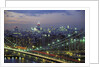 Manhattan Bridge and Skyline at Night by Anonymous