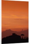Farmhouse Silhouetted at Sunset by Anonymous