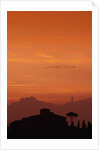 Farmhouse Silhouetted at Sunset by Anonymous