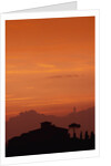 Farmhouse Silhouetted at Sunset by Anonymous