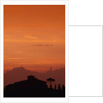 Farmhouse Silhouetted at Sunset by Anonymous