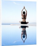 Woman Exercising on Swimming Pool Edge by Anonymous