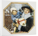 Illustration for the Book Best Baby, Depicting Mother and Child at Christmas by John Rae