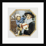 Illustration for the Book Best Baby, Depicting Mother and Child at Christmas by John Rae