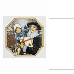 Illustration for the Book Best Baby, Depicting Mother and Child at Christmas by John Rae