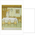 Book Illustration of Snowdrop Tasting the Dwarfs' Food by W.C. Drupsteen