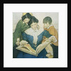 Illustration of a Mother and Children Reading by Jessie Willcox Smith