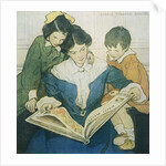 Illustration of a Mother and Children Reading by Jessie Willcox Smith