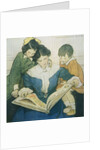 Illustration of a Mother and Children Reading by Jessie Willcox Smith