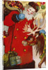 Postcard Depicting Santa Claus and a Reindeer by Anonymous