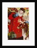 Postcard Depicting Santa Claus and a Reindeer by Anonymous