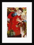 Postcard Depicting Santa Claus and a Reindeer by Anonymous