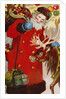 Postcard Depicting Santa Claus and a Reindeer by Anonymous