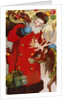 Postcard Depicting Santa Claus and a Reindeer by Anonymous