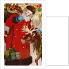 Postcard Depicting Santa Claus and a Reindeer by Anonymous